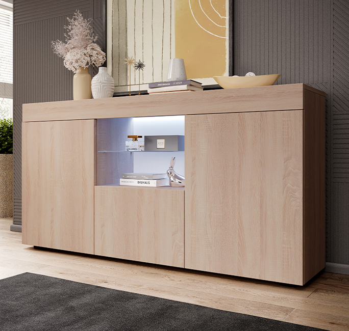 Credenza modello Sefora colore sonoma (135x73x34cm)