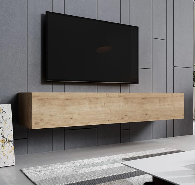 Mobile TV modello Aitana M2 (180x30cm) in colore rovere