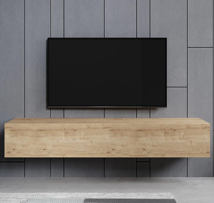 Mobile TV modello Aitana M2 (180x30cm) in colore rovere